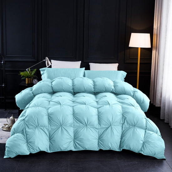 King size duvet insert — 750+ fill power, 1200TC cotton, gray comforter with tabs
