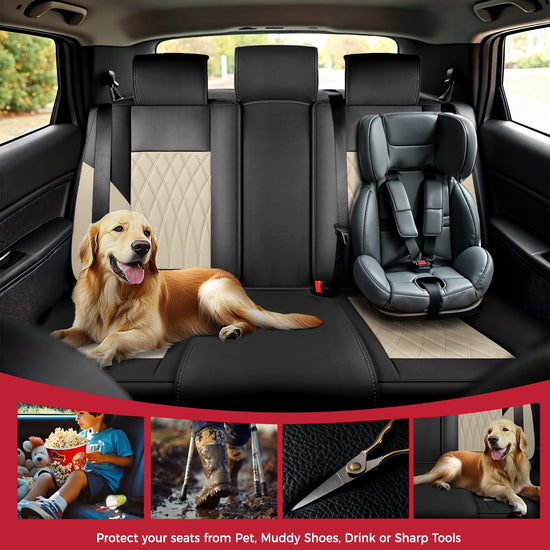 FREESOO vehicle seat cover — Faux Nappa leather with lumbar support and waterproof design