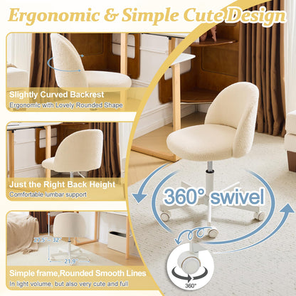 VINGLI desk chair with lumbar support and rolling swivel wheel
