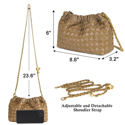 Joryin woven crossbody bag and evening purse, trendy dumpling clutch and hobo cloud shoulder bag