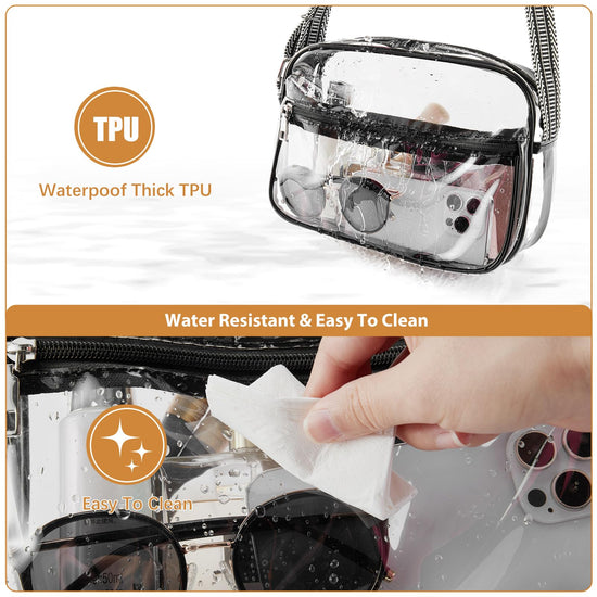 BOSTANTEN clear bag - stadium approved crossbody handbag for events and concerts