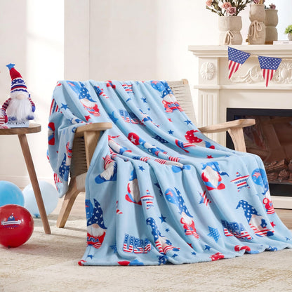 Cozy Bliss gnome throw blanket — ultra soft milkyplush for couch, sofa and bed