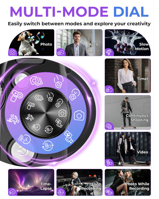 Camera digital — 80MP WiFi vlogging camera with flip screen and 18X zoom