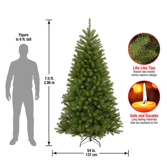 National Tree Company artificial tree — 7.5 ft unlit North Valley spruce with stand