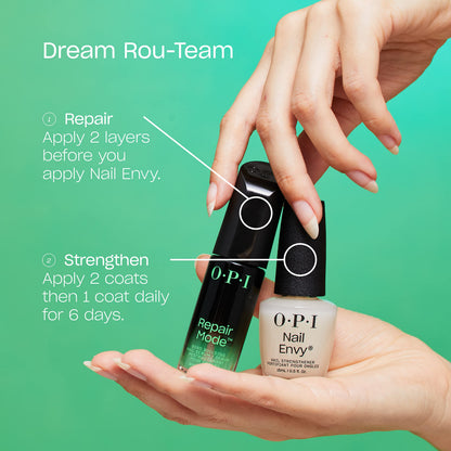 OPI Nail Envy nail strengthener — clear and opaque crème formula for weak nails