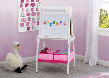 Delta Children art easel — double-sided storage in dark chocolate