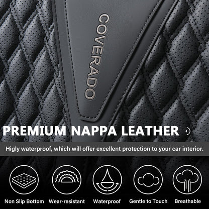 Coverado car seat covers - luxury nappa leather waterproof full set for 5 seats