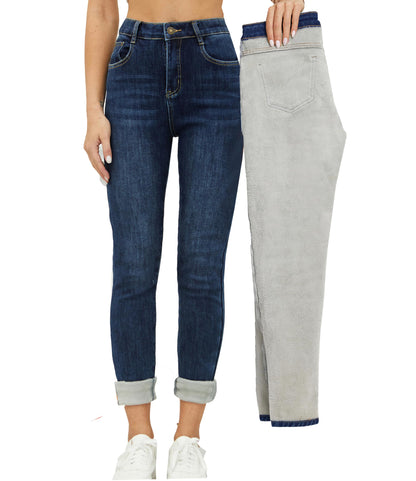heipeiwa women's winter jeans - fleece lined thermal skinny pants