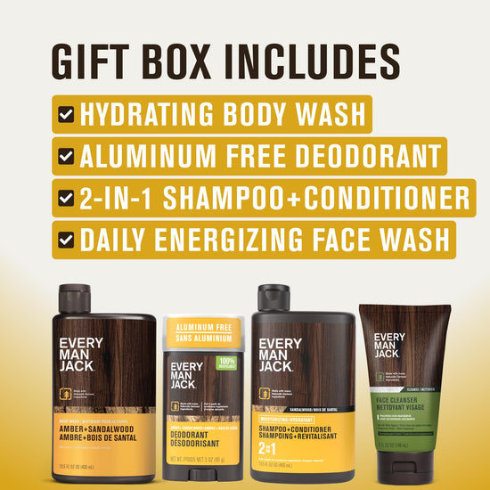 Every Man Jack men's bath and body gift set — clean ingredients for his routineEvery Man Jack men's bath and body gift set — clean ingredients for his routine