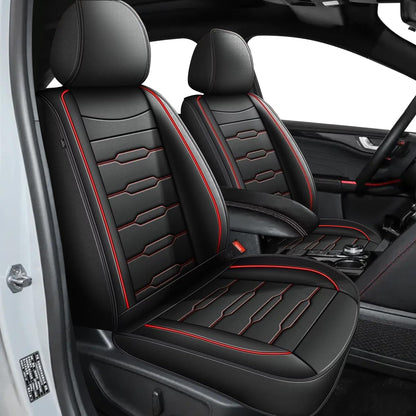 Vehicle seat cover — Waterproof leather for Ford Escape 2001-2026, black and red