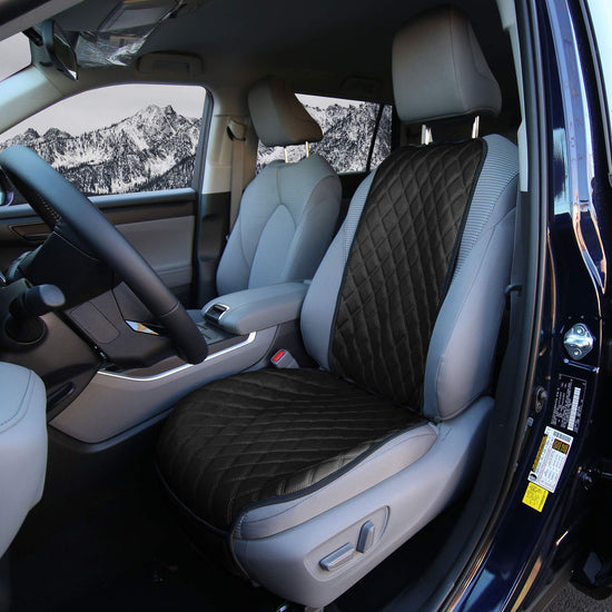 FH Group vehicle seat cover — Faux leather single front seat with pockets and airbag compatibility