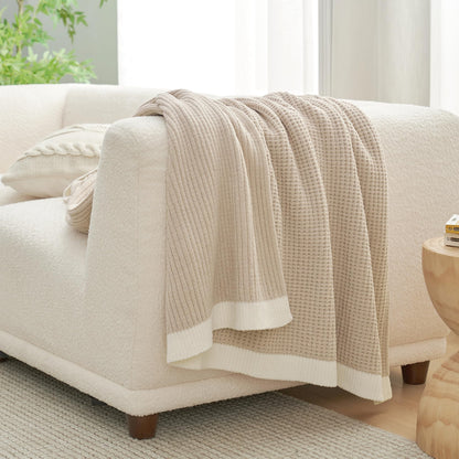 Chenille waffle weave throw blanket — reversible lightweight design by Amélie Home