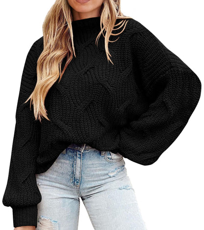 PRETTYGARDEN sweater — oversized cable knit pullover for women in fall and winter