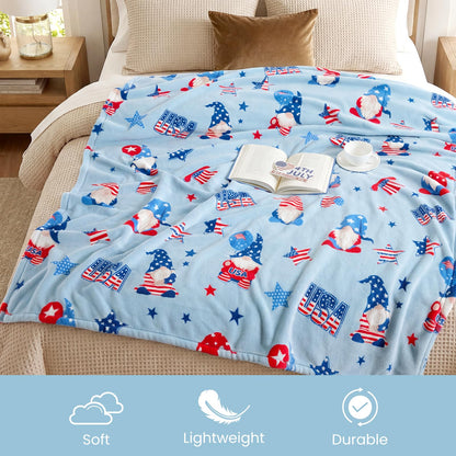 Cozy Bliss gnome throw blanket — ultra soft milkyplush for couch, sofa and bed