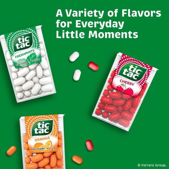 Sugar candy — Tic Tac variety pack mega box, 27 packs of fruity mints, 17.14 oz