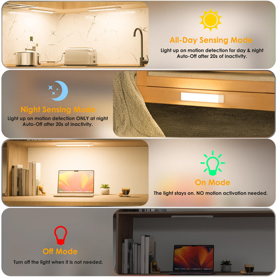 YLXS motion sensor cabinet light - wireless and rechargeable night light 2 pack