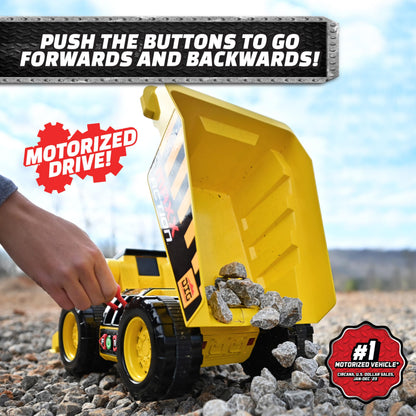 Maxx Action motorized dig rig – excavator and dump truck toy with joystick control for toddlers