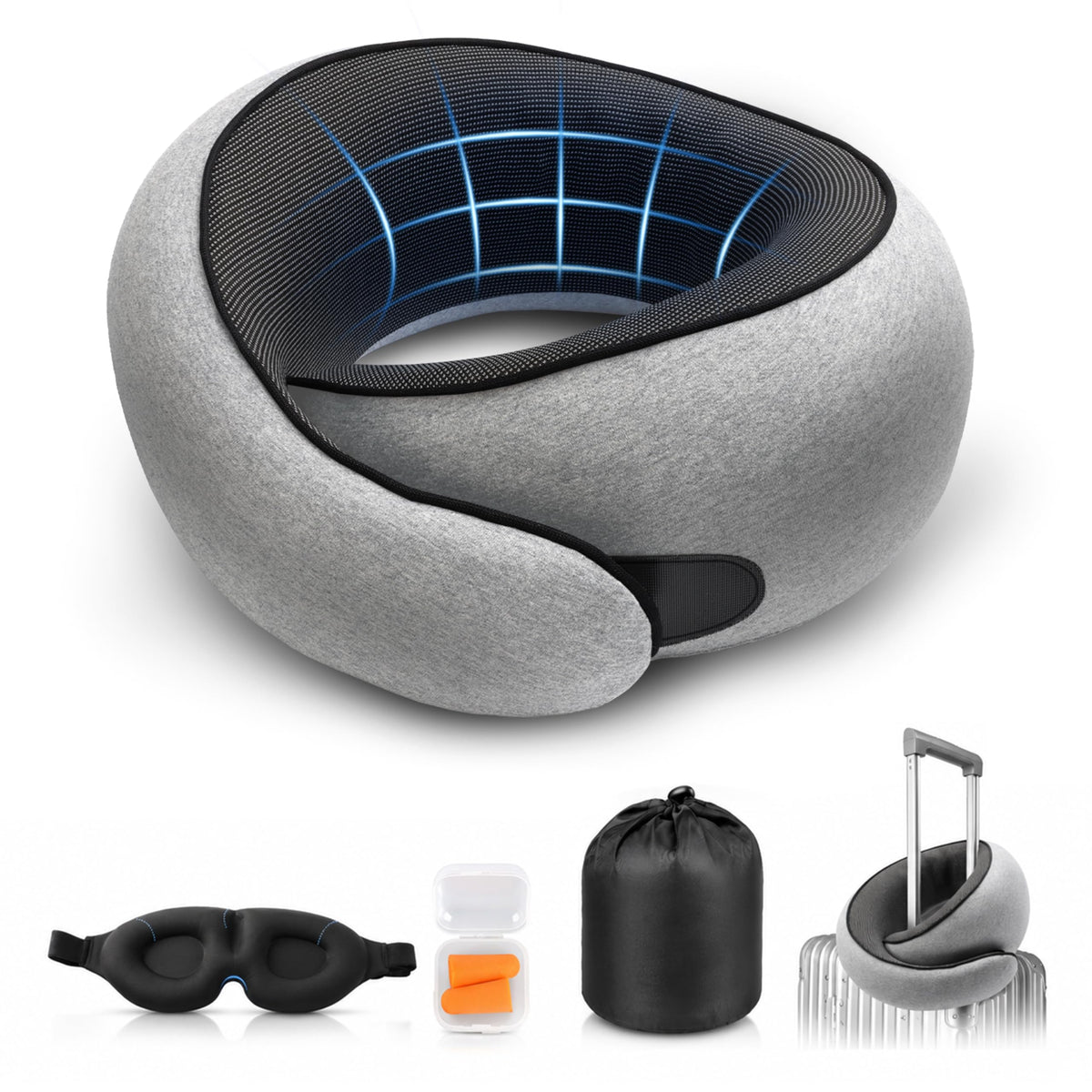 Purroch G-Shape Memory Foam Travel Pillow, Neck Pillow