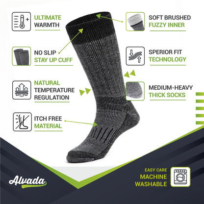 Alvada socks — Warm thermal wool for winter moisture wicking and breathable