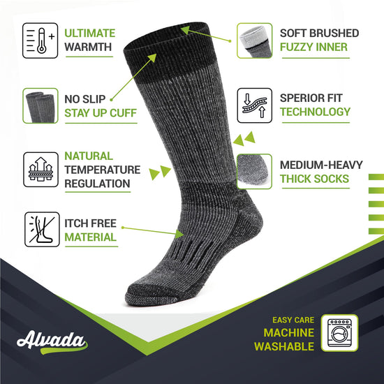 Alvada socks — Warm thermal wool for winter moisture wicking and breathable