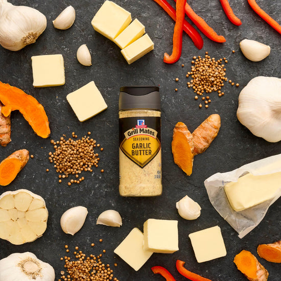 McCormick Grill Mates garlic butter seasoning — rich garlic flavor in a convenient blend