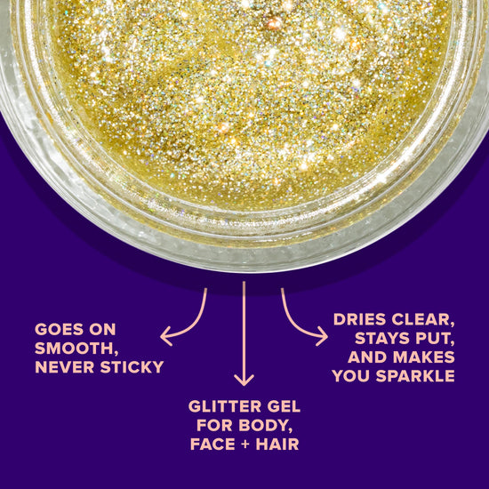 Glitter — Holographic body gel by Unicorn Snot, vegan and cruelty free.