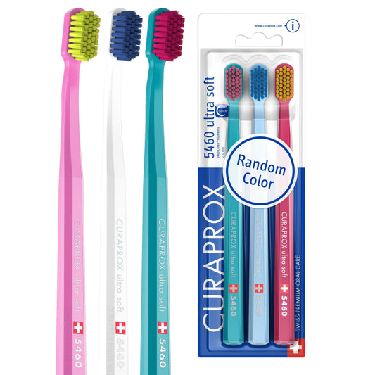 Curaprox CS 5460 ultra-soft toothbrush – gentle plaque removal, 3-pack, random colour