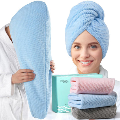 YFONG microfiber hair towel wrap - quick dry and super absorbent