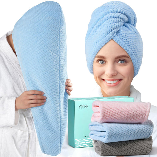 YFONG microfiber hair towel wrap - quick dry and super absorbent