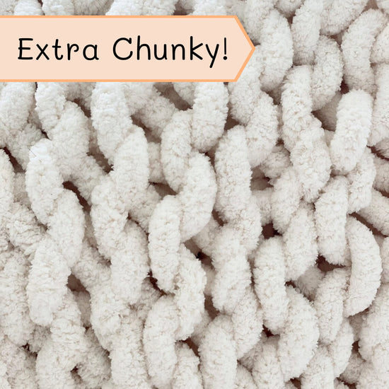 Adyrescia chunky knit blanket - 100% hand knit with jumbo chenille yarn