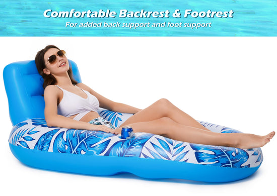 Water flotation device — Jasonwell inflatable lounger with cup holders