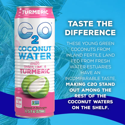 Coconut water — refreshing drink in cans.
