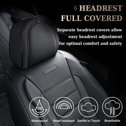 Coverado seat covers - waterproof nappa leather front seat covers for most cars