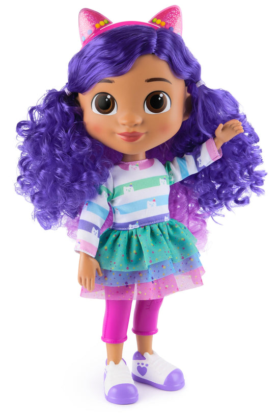 Gabby's Dollhouse toy figure - 13-inch Gabby girl doll with sound effects and reversible cat ears