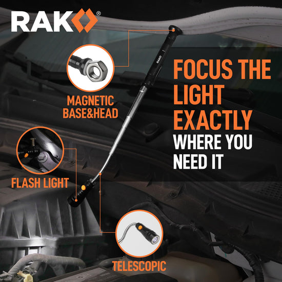 RAK magnetic pickup tool set - versatile inspection and retrieval tools for men