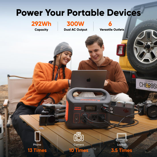 Jackery electricity generator — portable power station with LiFePO4 battery and 292Wh capacity