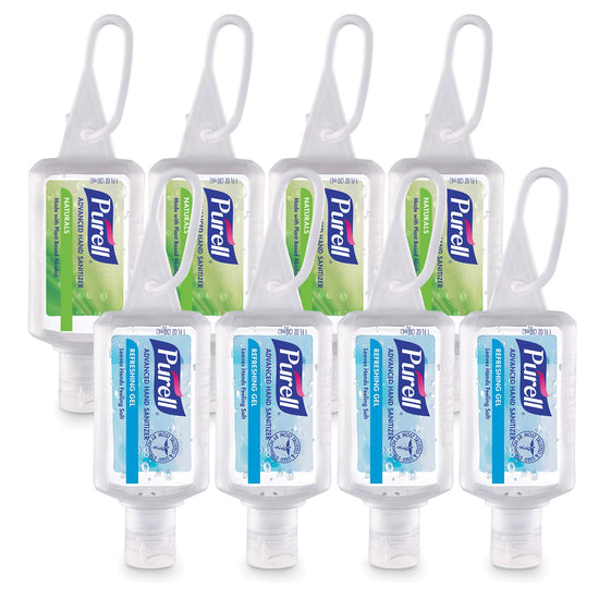 Purell hand sanitizer - advanced formula travel pack with jelly wrap carrier 1 fl oz bottle pack of 8