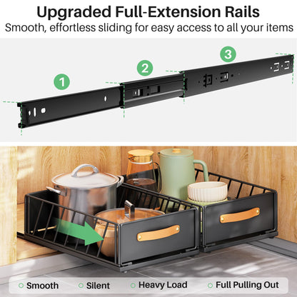 Kitstorack pull out cabinet organizer — fixed with adhesive nano film