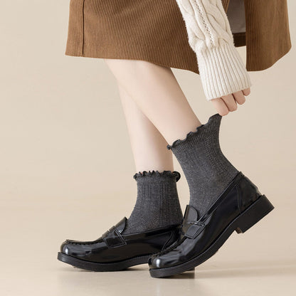 Mcool Mary crew socks — ruffle cotton ankle socks, 6 pack