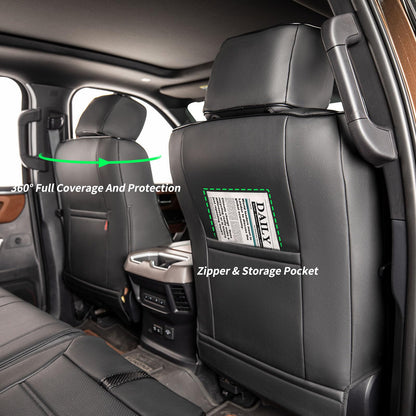 coverdream Tundra leather seat covers - waterproof full set for 2022-2026 Toyota Tundra DoubleCab & CrewMax