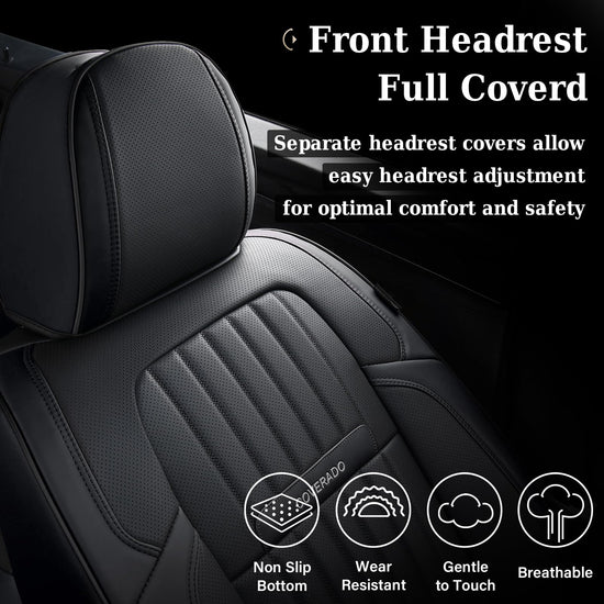 Coverado seat covers — waterproof nappa leather car seat covers for front seats