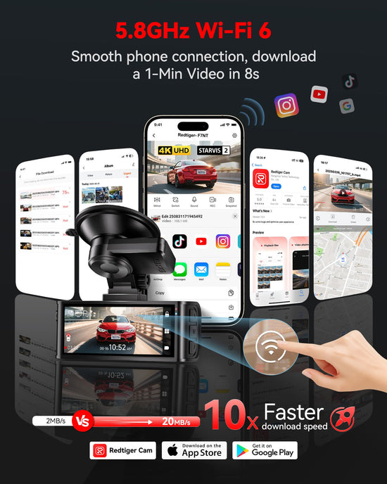 Onboard camera — 4K front and rear with voice control and touch screen
