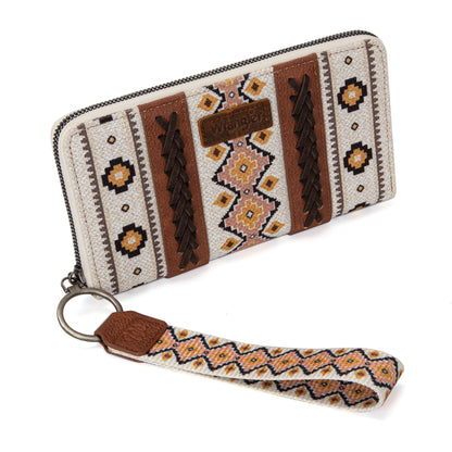 Wrangler wallet - Western Aztec clutch wristlet with credit card holder