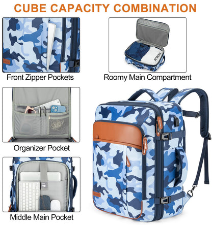 Travel backpack - 42L expandable flight approved carry on luggage