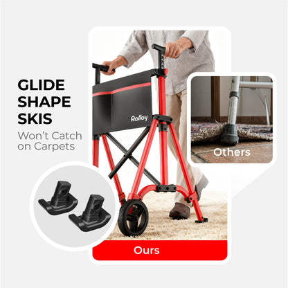 Rolloy walker — lightweight folding design with adjustable height and 2 wheels