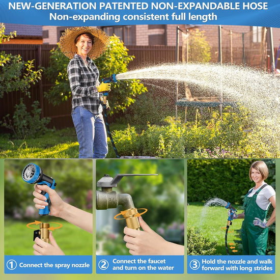 Hardware tubing — 100 ft flexible garden hose with 10 function sprayer