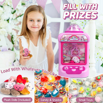 Marlrin claw machine with sound and 20 mini plush toys for kids