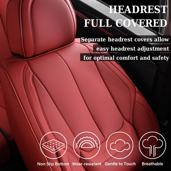 Coverado seat covers — waterproof nappa leather front seat covers for most cars