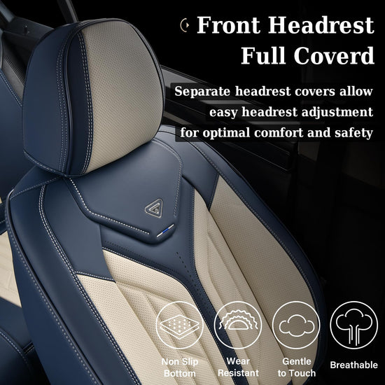 Coverado vehicle seat cover — leather design for universal fit in sedans and SUVs