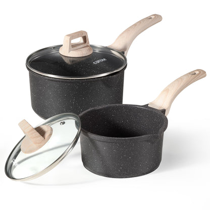 CAROTE cooking pot set — Nonstick with pour spout and induction compatible